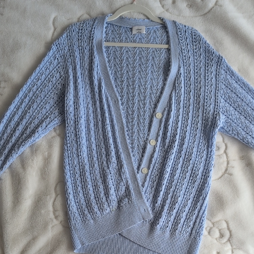 Aritzia Soft Blue Knit Cardigan